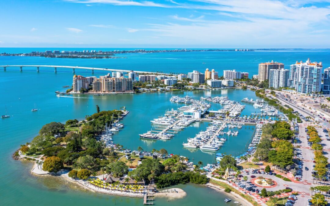 Sarasota Florida Downtown Bayfront Park Marina Jacks Golden Gate